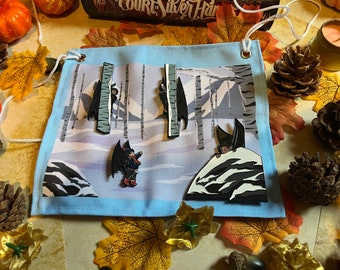 ACOTAR Build-A-Scene Snowball Fight Enamel Pin set
