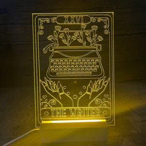 La carta dei tarocchi dello scrittore LED acrilico luminoso