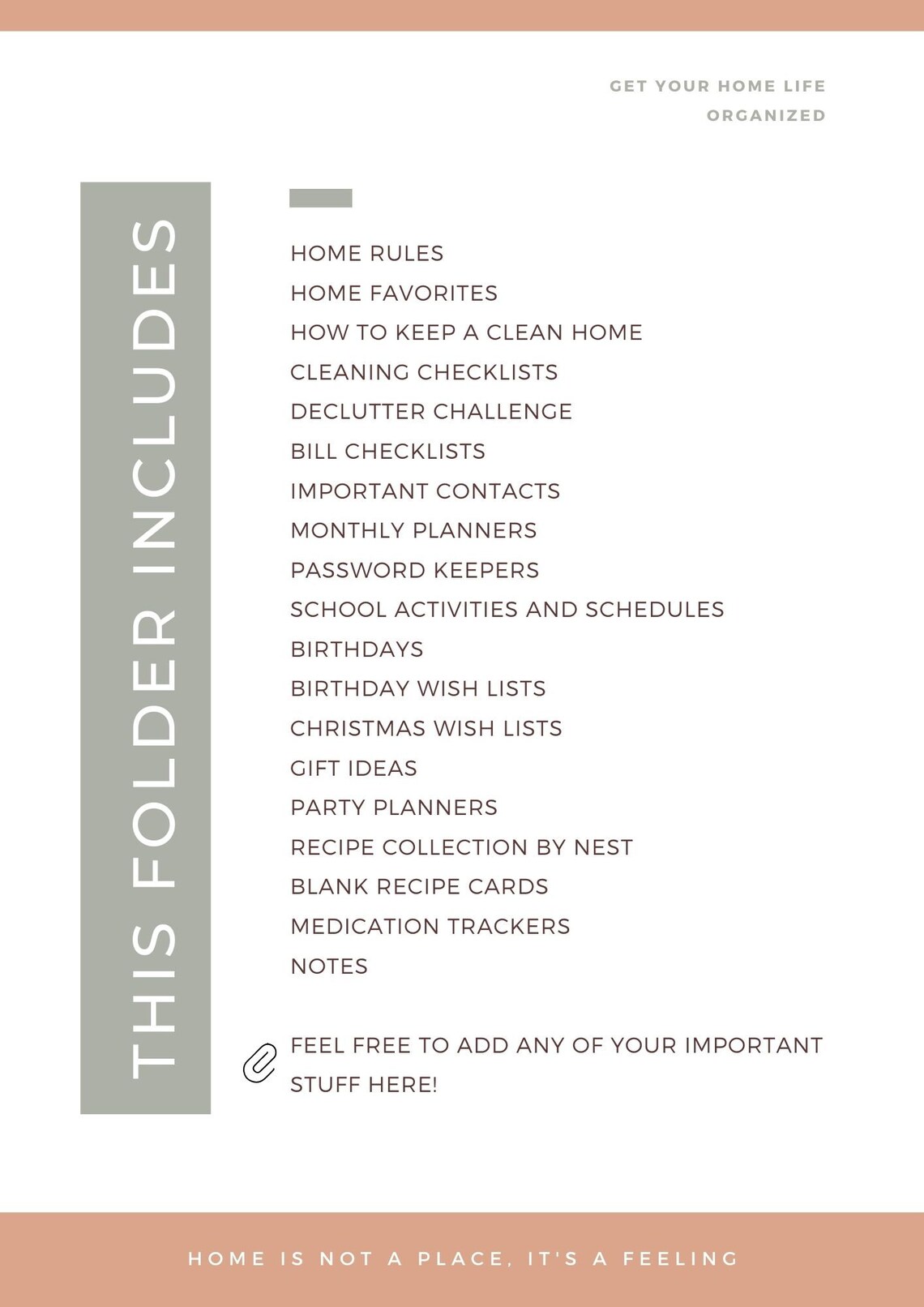 Printable Home Management Planner / Home Management Folder / Home ...