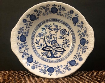 Wedgwood Blue Heritage 8” Vegetable Bowl , Blue Onion Serving Bowl, Blue and White Dinnerware