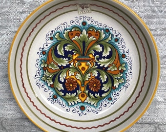 Ceramica Nova Deruta 11” Pasta Bowl, 1980s Italian Pottery, Collectible Deruta Pottery