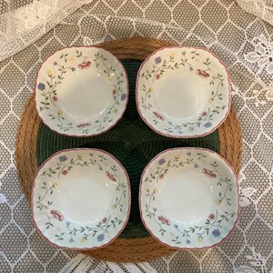 Johnson Brothers Summer Chintz  Square Cereal Bowls, Replacement China Summer Chintz, Set of Four Square Coupe Cereal Bowls