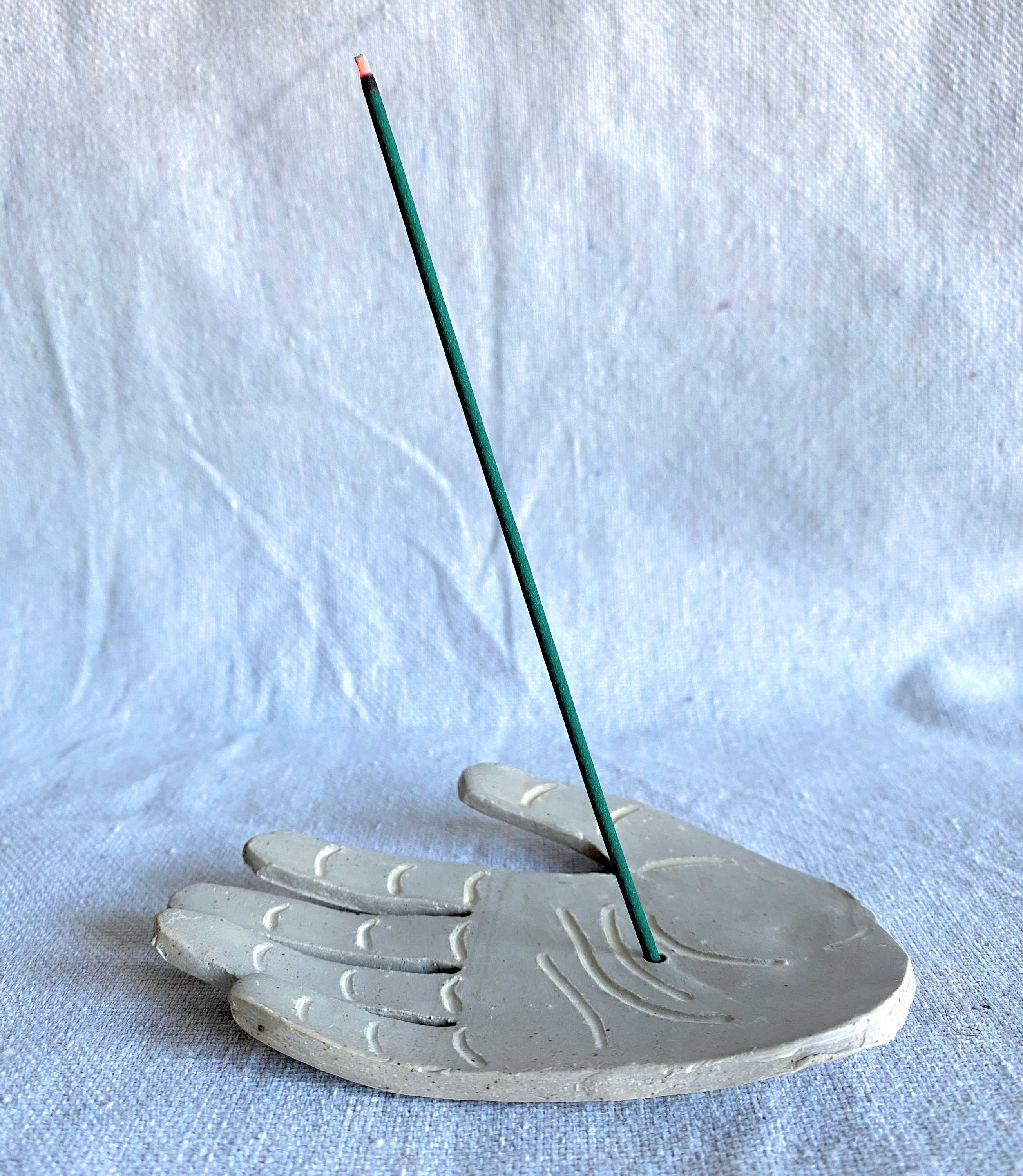 Hand incense holder hand made white stoneware incense burner Etsy
