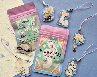 Borstelvrienden | Heksenhoedenatelier | Blindbag-telefoonhanger sleutelhanger