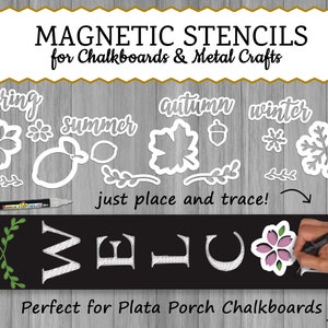 Chalkboard Stencils, Spring Sign Stencils, Interchangeable Porch Sign Stencils, Calligraphy, Craft Kit, Spring Signs, DIY Signs, Arts Crafts