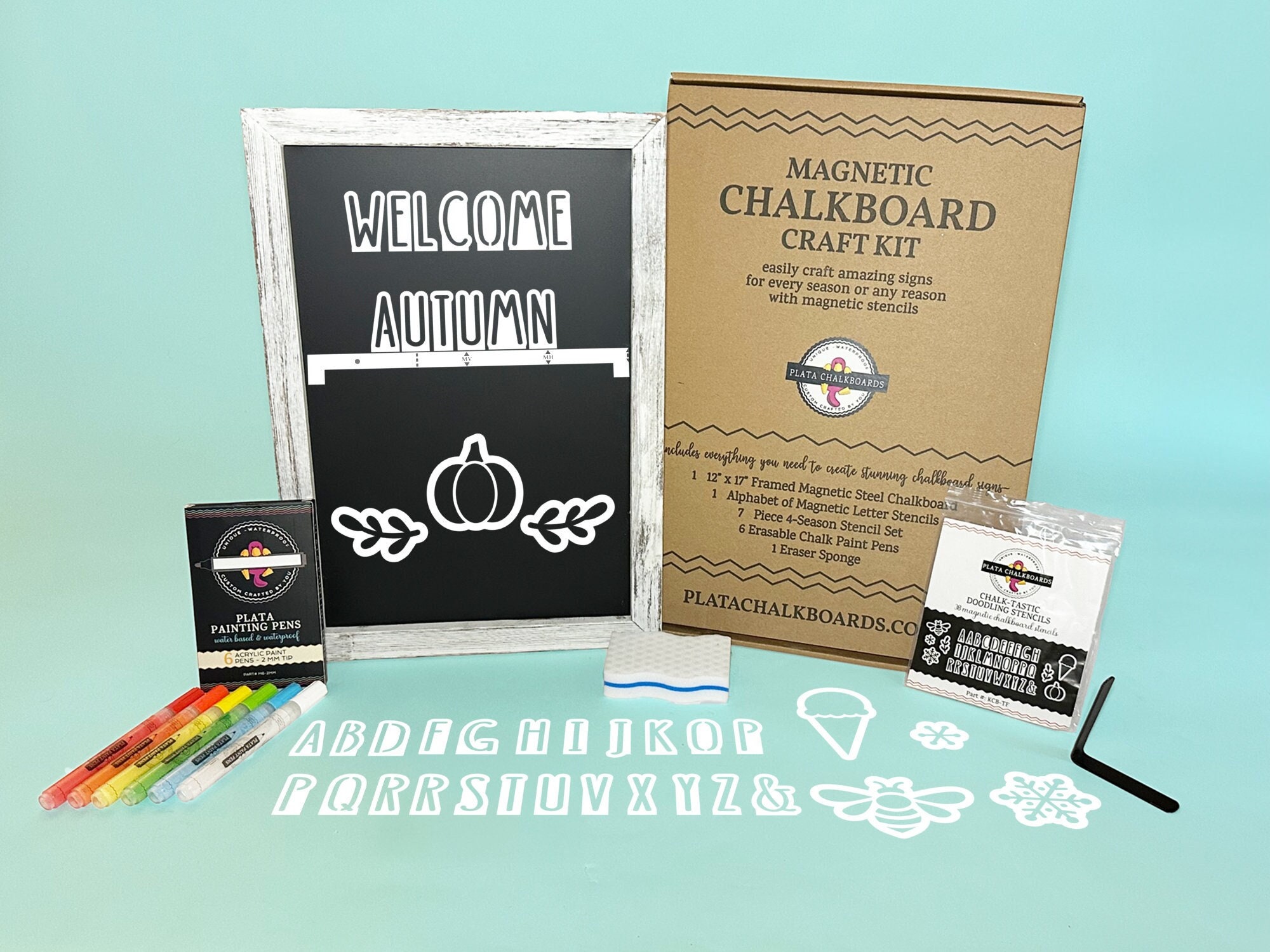 Magnetic Chalkboard Craft Kit blackboard, Markers, Season, Letter Stencils  DIY Crafts for Adults, Teens, Kids, Craft Ideas, Craft Supplies 