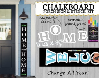 Chalkboard Porch Sign DIY Kits for Adults, Craft Kit for Adults Christmas DIY, Do it Yourself, Kids Crafts, Adult Coloring, DIY Welcome Sign