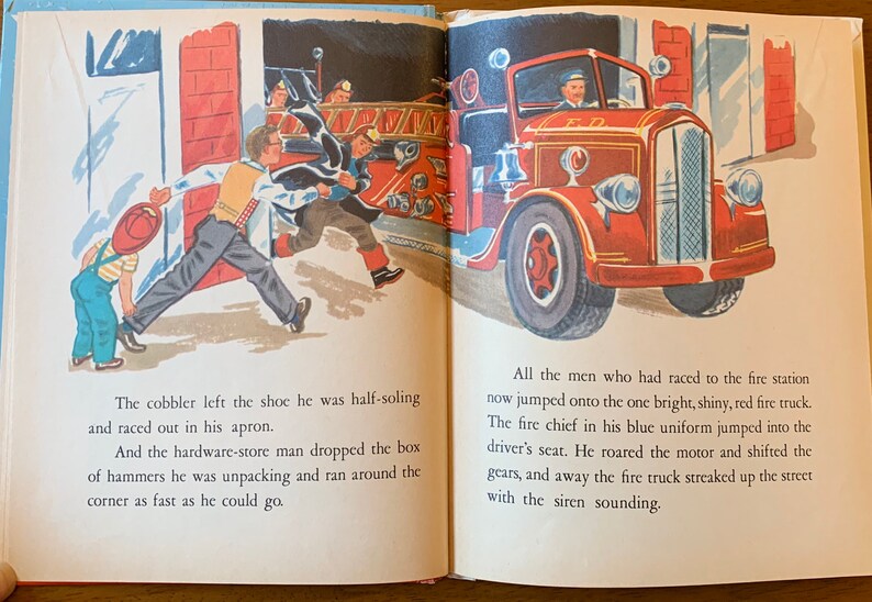 Vintage 1954 Johnny the Fireman Book Elf Book Children's | Etsy