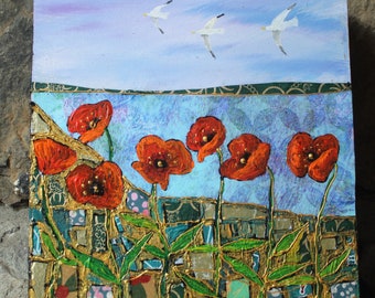 Wild poppy landscape