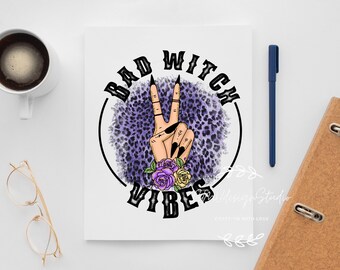 Transfert de sublimation, transfert prêt à l’emploi, transfert d’Halloween, Bad Witch Vibes, Sublimation, Transfert de chemise d’Halloween