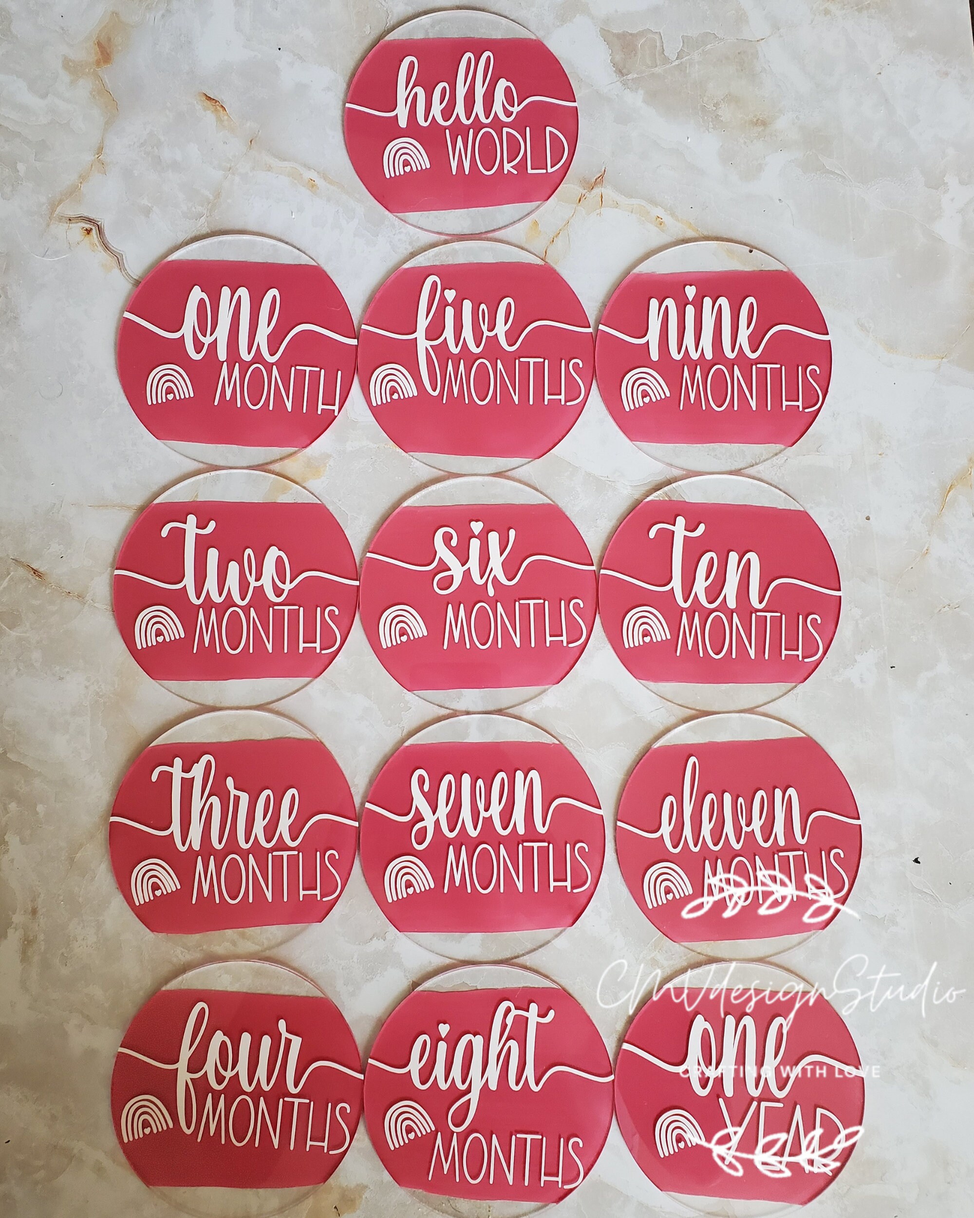 Baby Milestone Markers, Monthly Baby Milestones, Boho Rainbow Baby, 4in ...