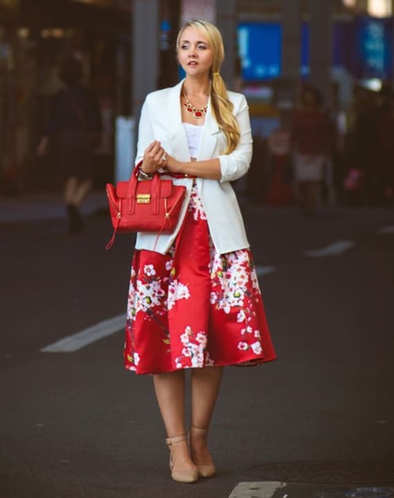 Floral midi top ball skirt