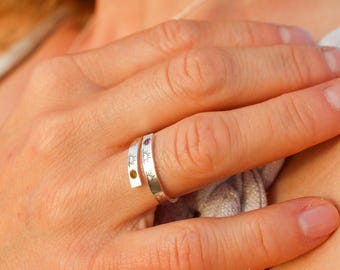 AMETHYST-Silberring, CITRIN-Sterlingsilberring, Silberring für Frauen, handgefertigter 925er-Silberring, Boho- und Hippie-Schmuck