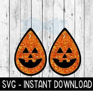 Earring SVG, Teardrop Layered Pumpkin Earrings SVG, SVG Files, Instant Download, Cricut Cut Files, Silhouette Cut Files, Download, Print