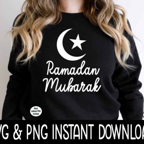 Ramadan Mubarak SVG, Ramadan Mubarak PNG, Ramadan Tee Shirt SvG, Instant Download, Cricut Cut Files, Silhouette Cut Files, Print