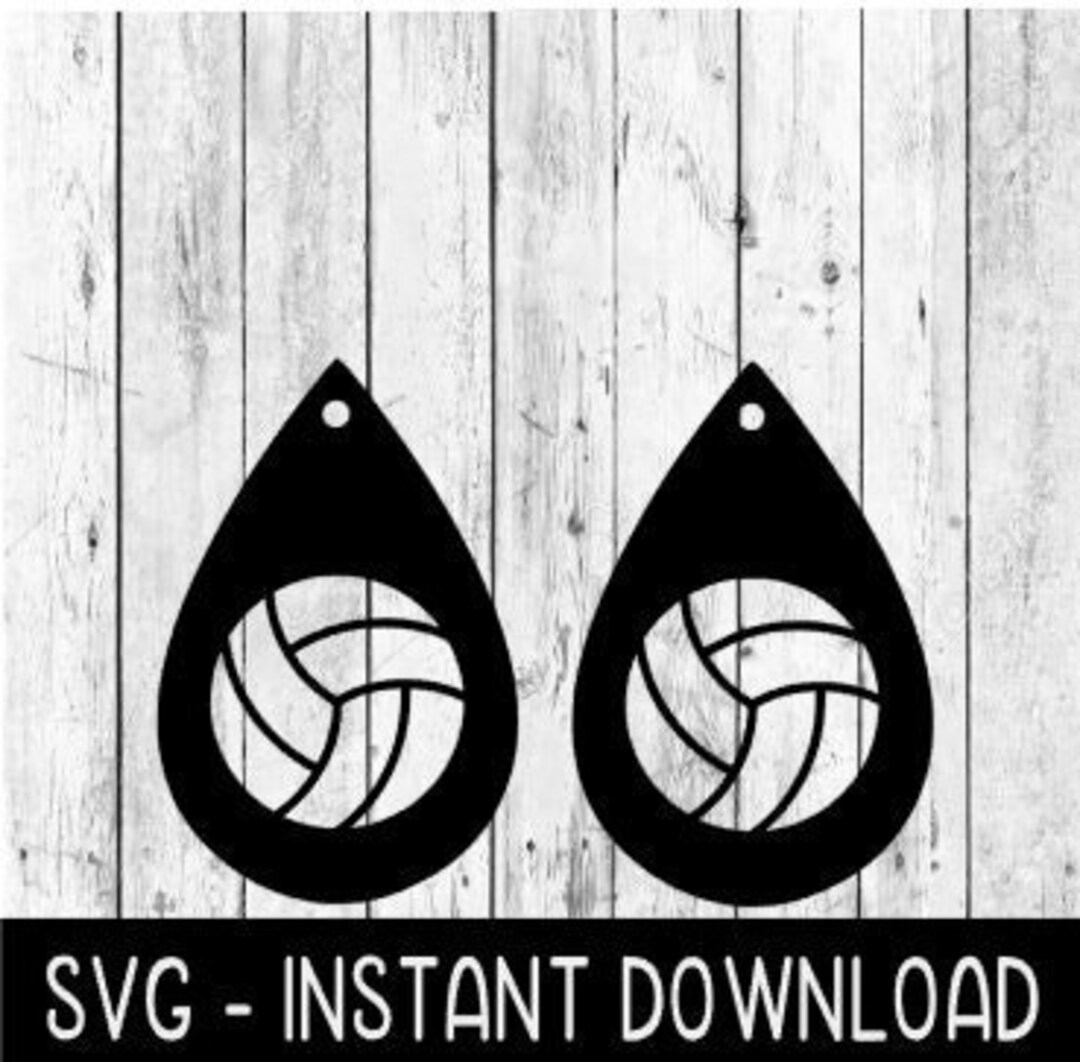 Earring SVG, Volleyball Earring SVG, Teardrop Earrings Svg Files