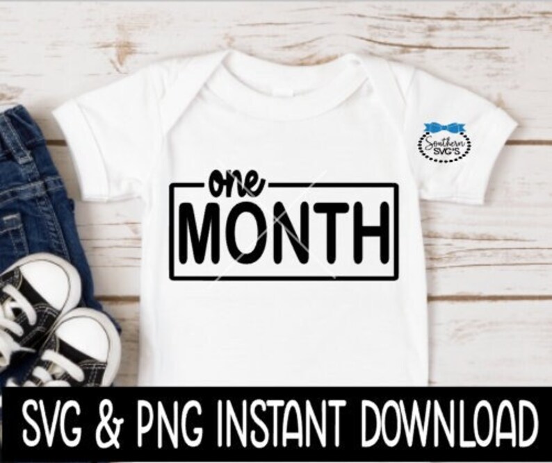 One Month Baby Svg One Month Baby PNG Month Milestone Baby - Etsy