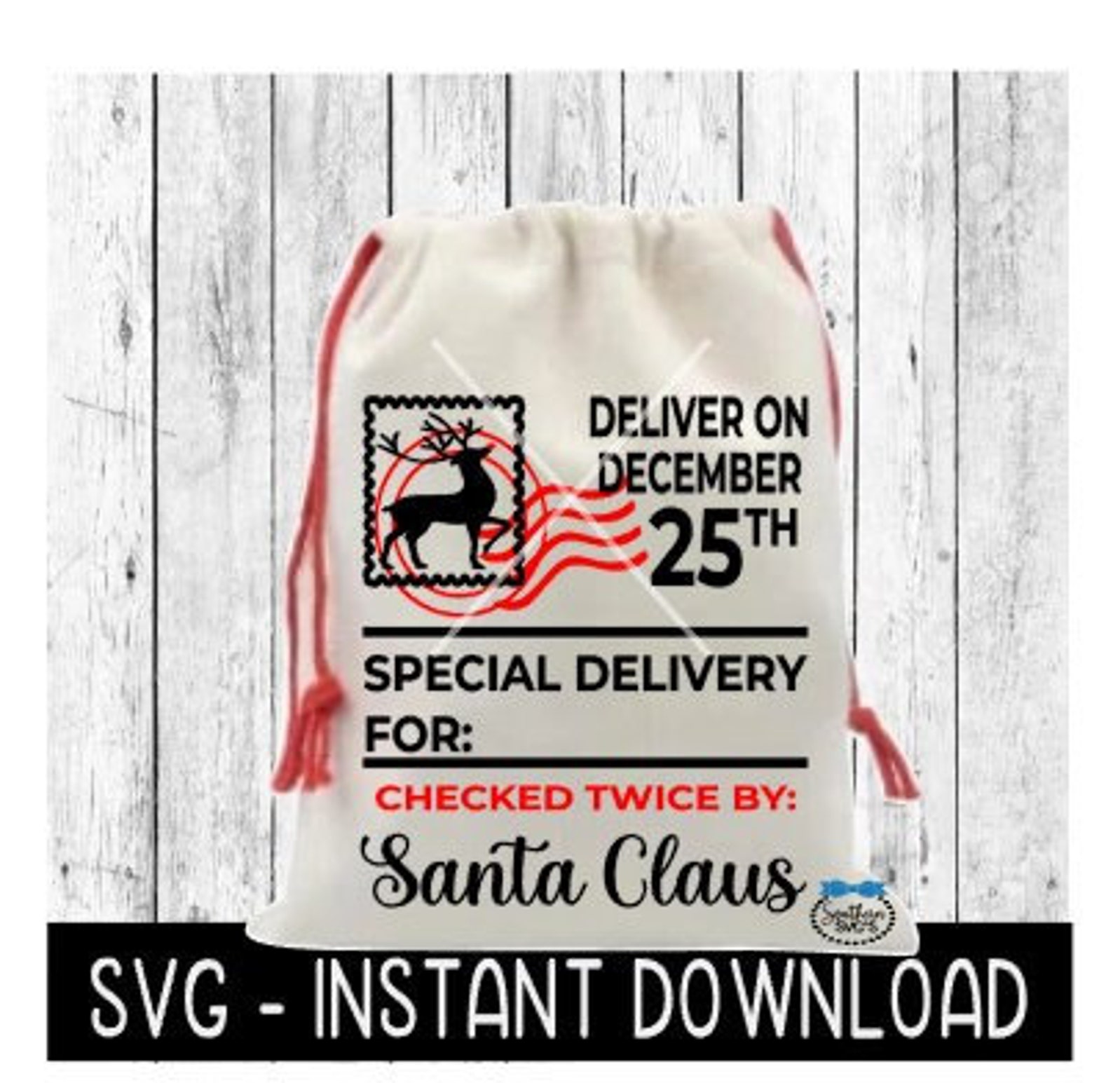 Christmas Santa Sack SVG Santa's Sack Template SVG Files Etsy