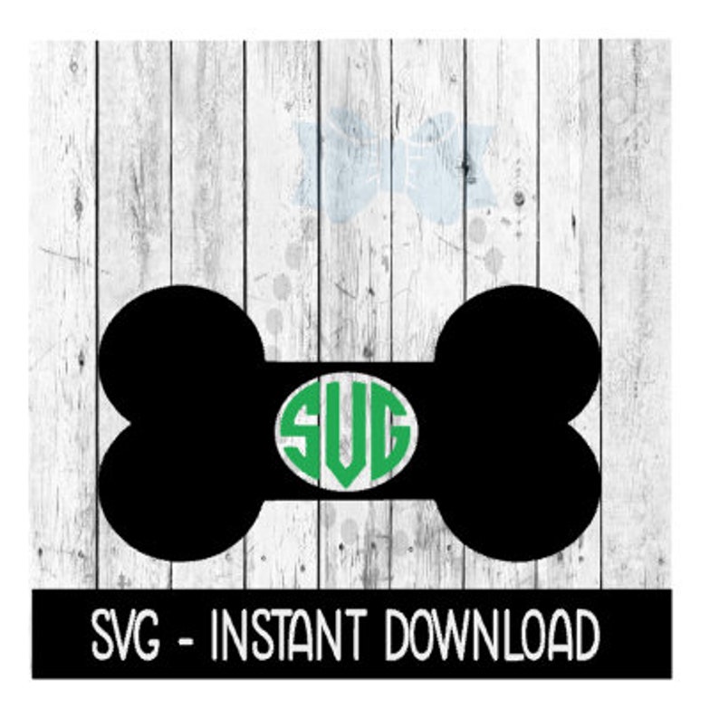 Download Dog Bone Monogram Frame SVG SVG Files Instant Download | Etsy