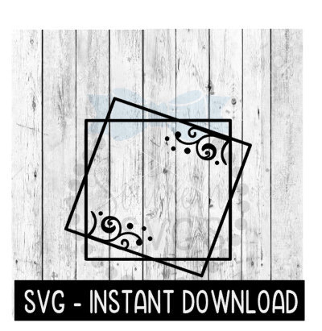 Layered Stacked Square Frames SVG, Square Frame Scroll SVG Files ...