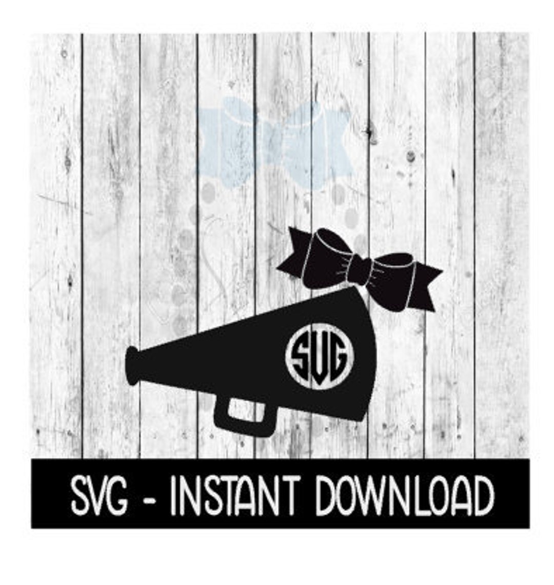 Cheer Megaphone With Monogram Cutout Cheerleading SVG, SVG Files