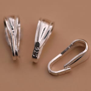 Sterling Silver Spring Bail – Pendant Connector, Jewellery Making (6mm or 8mm)