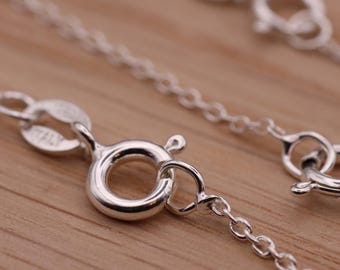 925 Sterling Silver TRACE CHAIN necklace 14", 16", 18", 20", 24" inch inches (womens/ mens) - wholesale jewellery findings