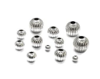 5mm Sterling Silver Hollow Bead With FROSTED SPARKLE for Jewellery Making