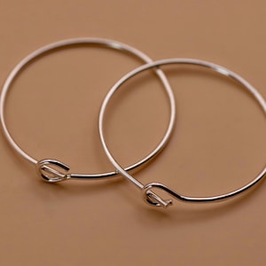 Sterling Silver Bead Hoop Earrings | DIY Beading Hoops 15mm 20mm | Wire Hoops for Jewellery Making | Thread Beads & Create Your Own Design