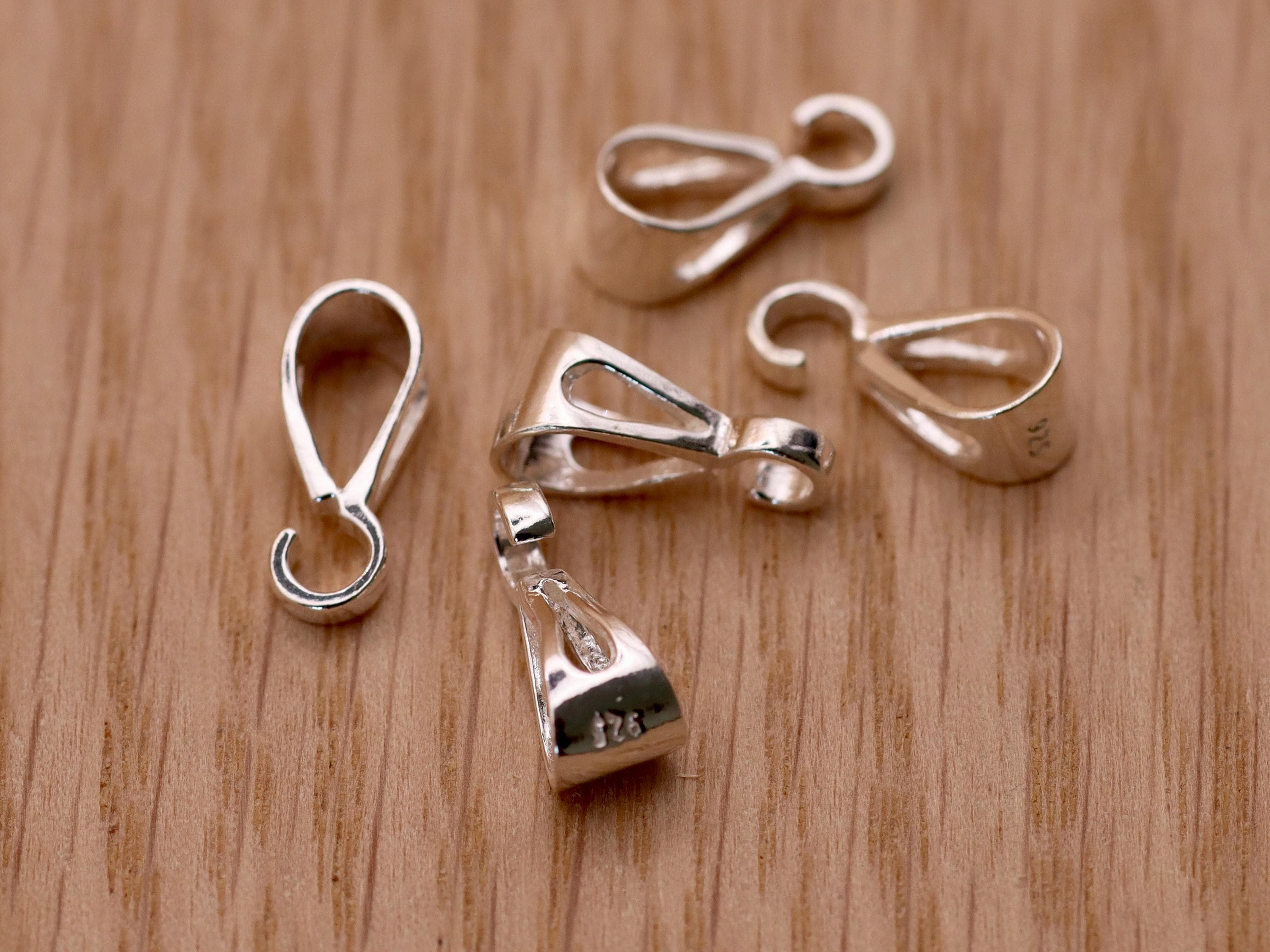 Pendant Clasp 925 Sterling Pendant Bail Silver 18K Gold Shinny