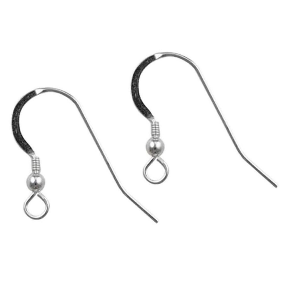 GENUINE 925 Sterling Silver FISH HOOK Earrings W/ Ball & Etsy