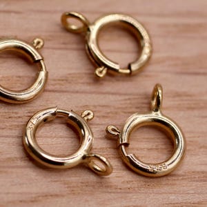 Cierre de anillo tipo perno de oro macizo de 9 quilates, pieza para joyería (5,5 mm, 6 mm) imagen 6