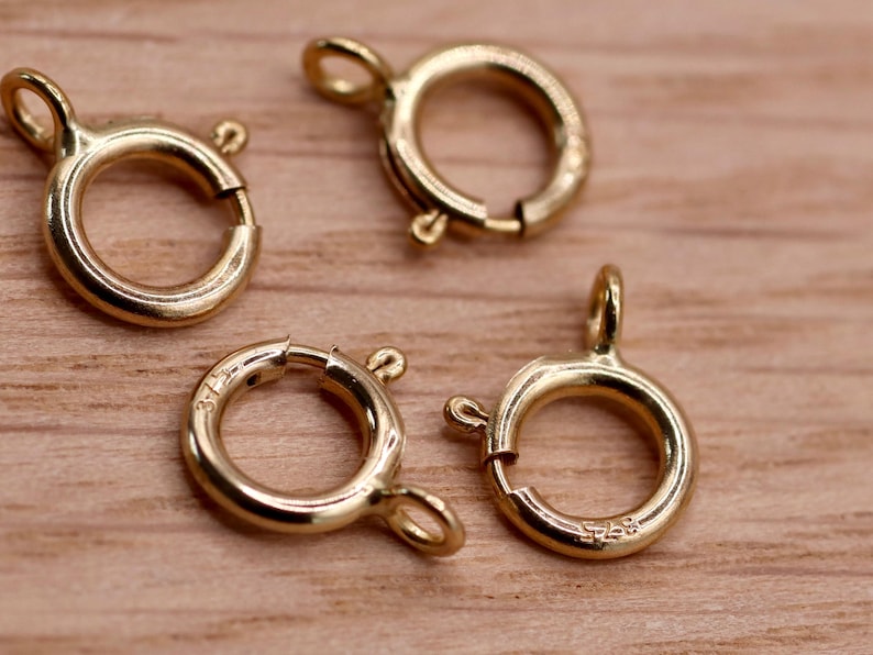 Cierre de anillo tipo perno de oro macizo de 9 quilates, pieza para joyería (5,5 mm, 6 mm) imagen 6