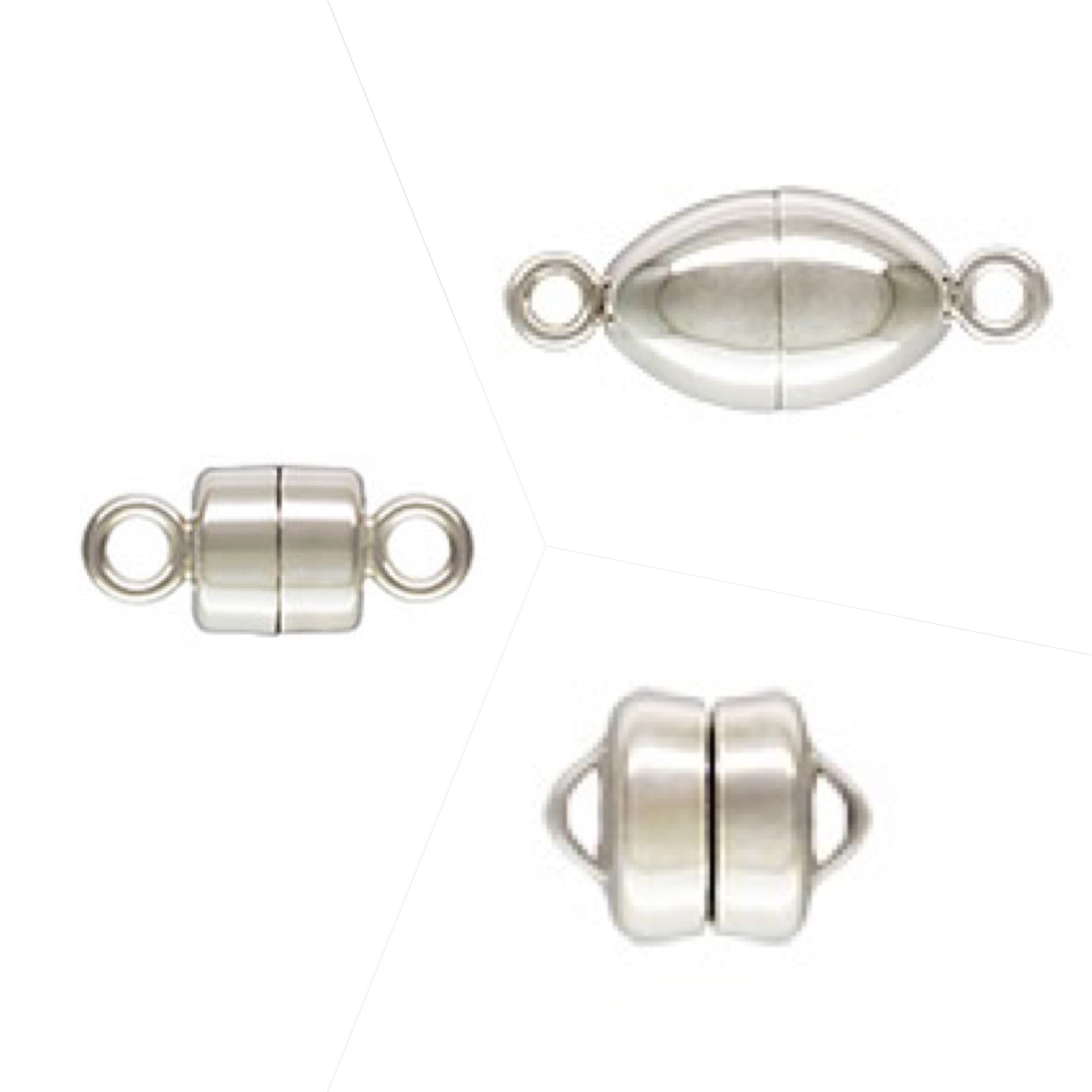 1/4x Silver Tone Strong Magnetic Clasps, Magnetic Necklace