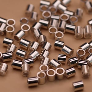 Sterling Silver Tube Crimp Beads - Jewellery Making Supplies