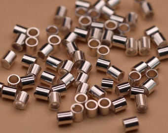 Sterling Silver Tube Crimp Beads - Jewellery Making Supplies