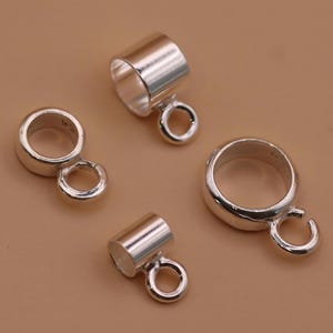 Sterling Silver BEAD CARRIERS – 925 Ring & Tube Styles for Charm Bracelets, Necklaces | Various Sizes | Jewellery Making Supplies