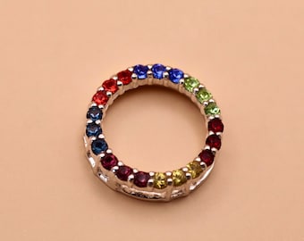 Sterling Silver Chakra Pendant | 21 CZ Gemstones, Spiritual Jewellery