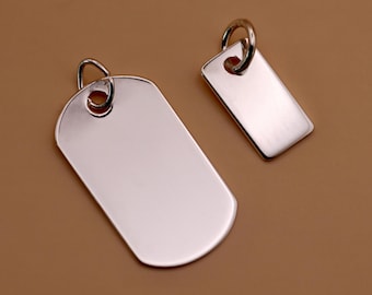 Sterling Silver Dog Tag Blanks | 925 Jewellery Stamping, Engraving