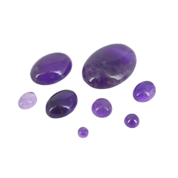 Amethyst Cabochons - loose natural purple gemstone - wholesale jewellery making stones - 4mm, 6mm, 8mm, 10mm, 14mm, 18mm, 25mm