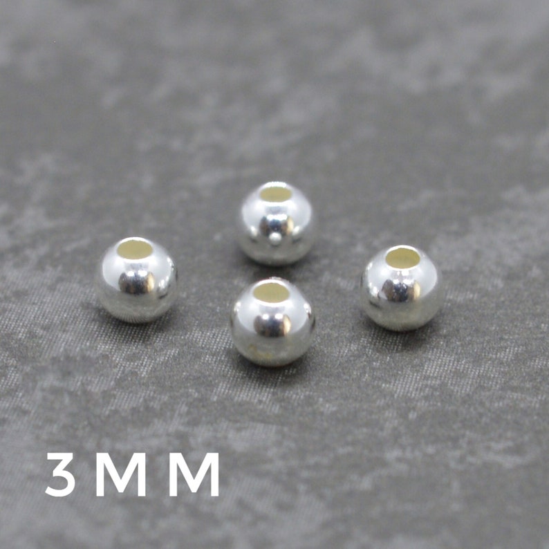 925 Sterling Silver ROUND SPACER BEADS 2mm, 3mm, 4mm, 5mm, 6mm, 8mm wholesale jewellery making findings 3mm