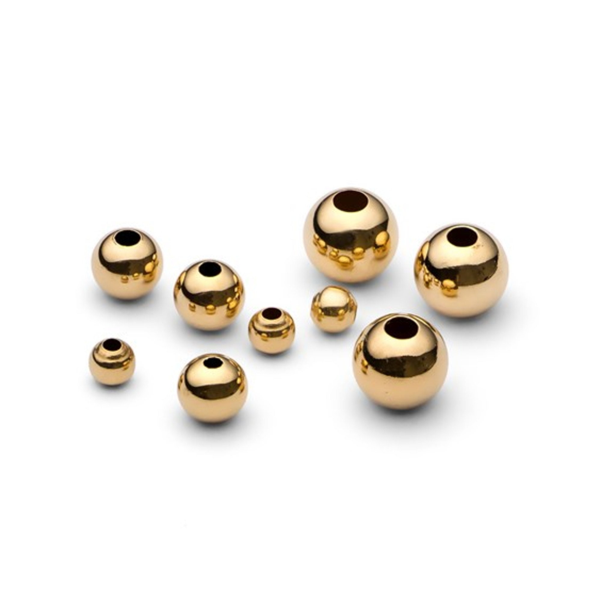9ct Gold ROUND BEADS 2mm 3mm 4mm 5mm 6mm Wholesale Jewellery