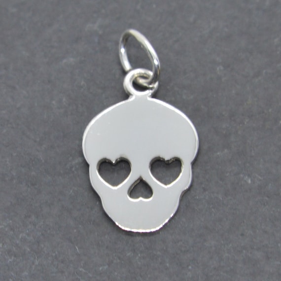 Sterling Silver Skull Charms - 3D or Sugar Skull, Jewellery Findings