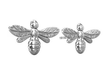 925 Sterling Silver HONEY BEE stud earrings 10mm - gift box jewellery gift xmas birthday christmas