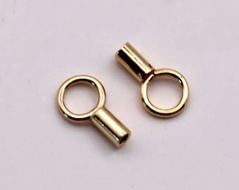 Gold Filled Crimp End Cap with Loop | 1mm Hole, Jewellery Findings