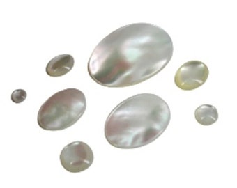 Mother of Pearl Cabochons - loose natural gemstone - MOP wholesale jewellery making stones - 4mm, 6mm, 8mm, 10mm, 14mm, 18mm, 25mm