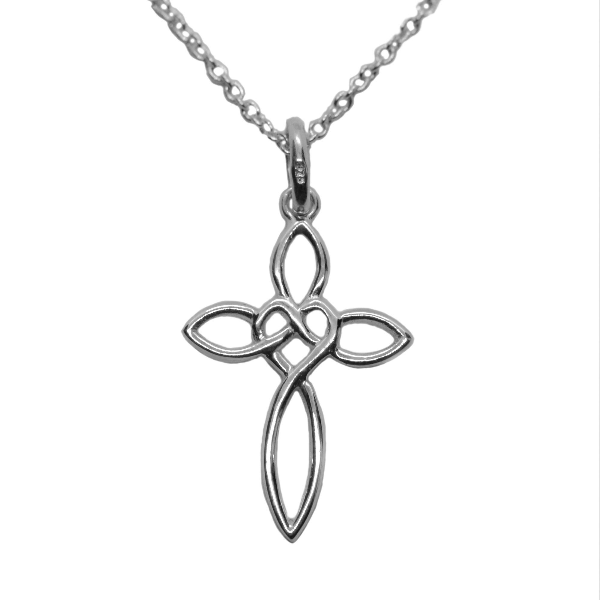 925 sterling Silver INFINITY CROSS PENDANT 26mm chain Etsy