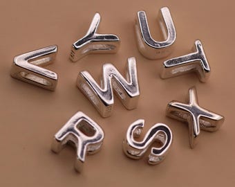 Sterling Silver Letter Beads – 5mm Alphabet Initial Charms