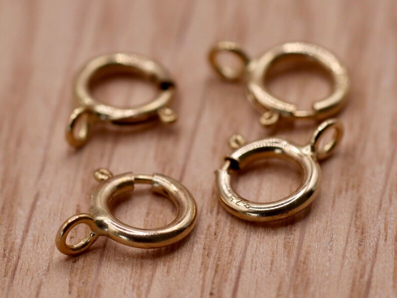 Cierre de anillo tipo perno de oro macizo de 9 quilates, pieza para joyería (5,5 mm, 6 mm) imagen 7