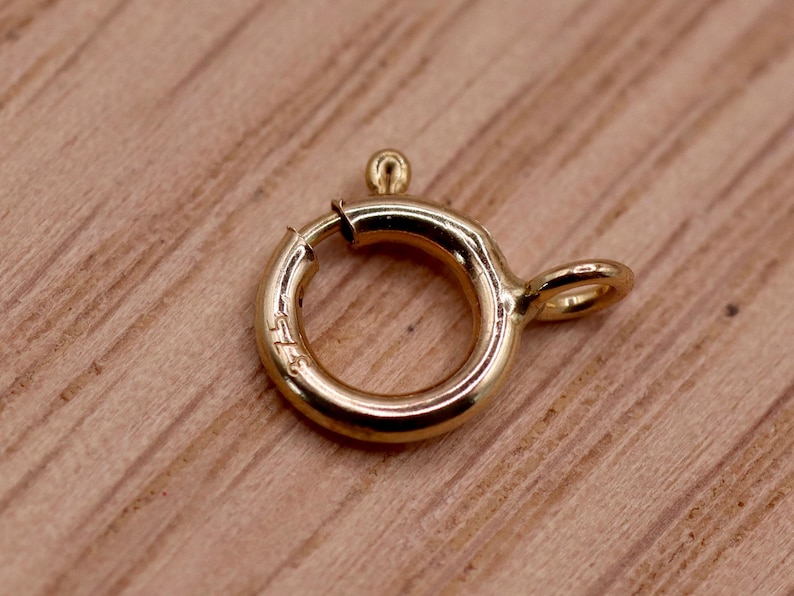 Cierre de anillo tipo perno de oro macizo de 9 quilates, pieza para joyería (5,5 mm, 6 mm) 6mm